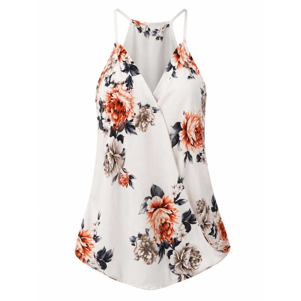 SHEIN Floral Halter Tank Top Women’s Size Small